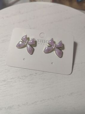 Lavender Butterfly Stud Earrings